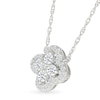 Thumbnail Image 3 of 0.82 CT. T.W. Diamond Clover Necklace and Stud Earrings Set in Sterling Silver