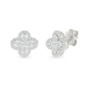 Thumbnail Image 4 of 0.82 CT. T.W. Diamond Clover Necklace and Stud Earrings Set in Sterling Silver