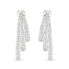 Thumbnail Image 3 of 0.95 CT. T.W. Diamond Graduated Triple Row Hoop Earrings in Sterling Silver