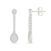 0.45 CT. T.W. Pear-Shaped Multi-Diamond Linear Drop Earrings in Sterling Silver