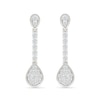 0.45 CT. T.W. Pear-Shaped Multi-Diamond Linear Drop Earrings in Sterling Silver