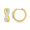 0.80 CT. T.W. Diamond Puff Crossover Hoop Earrings in 10K Gold