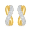 0.80 CT. T.W. Diamond Puff Crossover Hoop Earrings in 10K Gold