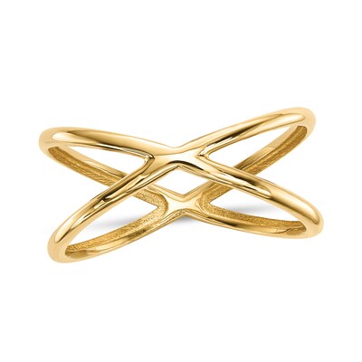 Criss-Cross Orbit Ring in 14K Gold