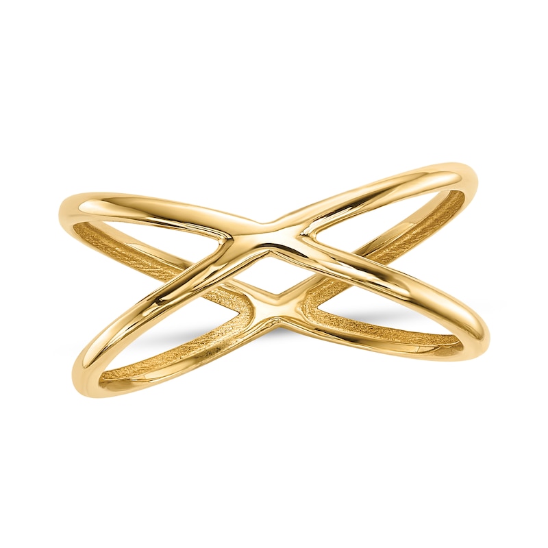 Main Image 1 of Criss-Cross Orbit Ring in 14K Gold