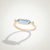 Thumbnail Image 1 of Limor Mindful Jewellery Guidestones Elongated Hexagon Swiss Blue Topaz Sideways Solitaire Stackable Ring in 10K Gold