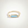 Thumbnail Image 2 of Limor Elongated Hexagon Swiss Blue Topaz Sideways Solitaire Stackable Ring in 10K Gold