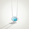 Thumbnail Image 1 of Limor Mindful Jewellery Elements Air Blue Larimar and Diamond Swirl Cloud Frame Necklace in Sterling Silver