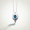 Thumbnail Image 1 of Limor Pear-Shaped London Blue Topaz and 0.04 CT. T.W. Black and White Diamond Dragon Head Pendant in Sterling Silver