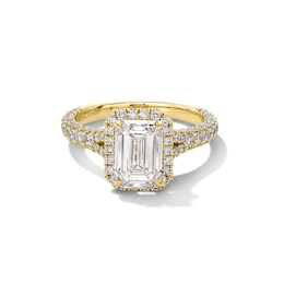 Vera Wang Love Collection 2.95 CT. T.W. Emerald-Cut Certified Lab-Created Diamond Frame Engagement Ring in 14K Gold