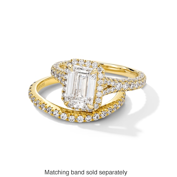 Vera Wang Love Collection 2.95 CT. T.W. Emerald-Cut Certified Lab-Created Diamond Frame Engagement Ring in 14K Gold