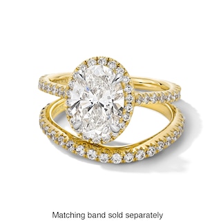 Vera Wang Love Collection 1.95 CT. T.W. Oval Certified Lab-Created Diamond Frame Engagement Ring in 14K Gold (F/VS2)