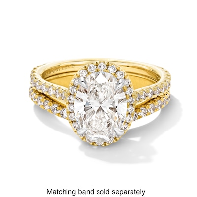 Vera Wang Love Collection 1.95 CT. T.W. Oval Certified Lab-Created Diamond Frame Engagement Ring in 14K Gold (F/VS2)