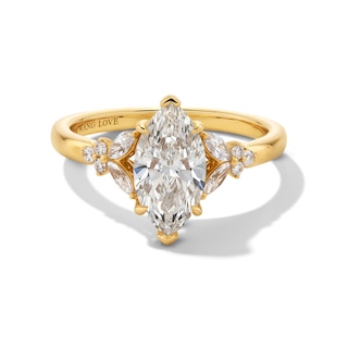 Vera Wang Love Collection 1.80 CT. T.W. Marquise-Cut Certified Lab-Created Diamond Floral Engagement Ring in 14K Gold