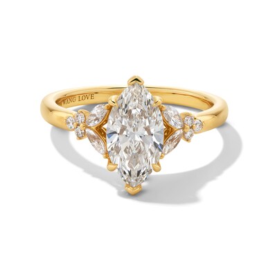 Vera Wang Love Collection 1.80 CT. T.W. Marquise-Cut Certified Lab-Created Diamond Floral Engagement Ring in 14K Gold