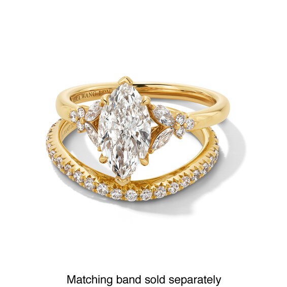 Vera Wang Love Collection 1.80 CT. T.W. Marquise-Cut Certified Lab-Created Diamond Floral Engagement Ring in 14K Gold