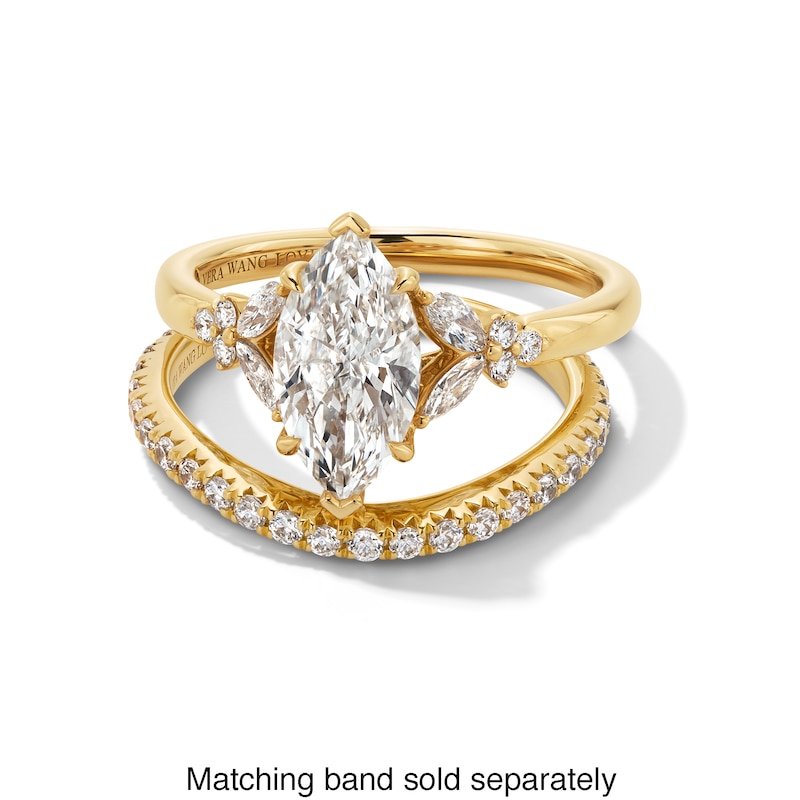 Vera Wang Love Collection 1.80 CT. T.W. Marquise-Cut Certified Lab-Created Diamond Floral Engagement Ring in 14K Gold