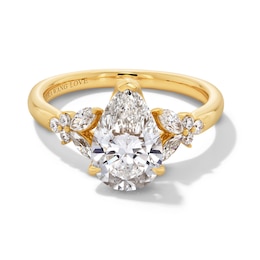 Vera Wang Love Collection 2.37 CT. T.W. Pear Certified Lab-Created Diamond Floral Engagement Ring in 14K Gold (F/VS2)