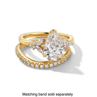 Vera Wang Love Collection 2.37 CT. T.W. Pear Certified Lab-Created Diamond Floral Engagement Ring in 14K Gold (F/VS2)