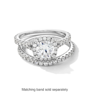 Vera Wang Love Collection 1.58 CT. T.W. Certified Lab-Created Diamond Cushion Frame Engagement Ring in 14K White Gold