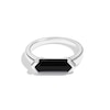 Limor Men's Elongated Hexagon Onyx Sideways Solitaire Ring in 10K White Gold