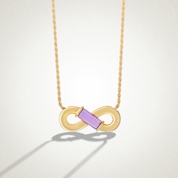 Limor Mindful Jewellery Guidestones Rectangle Amethyst Infinity Necklace in Sterling Silver with 24K Gold Plate