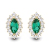 Marquise Lab-Created Emerald and White Lab-Created Sapphire Pendant and Earrings Set in Sterling Silver with Gold Plate