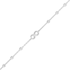 Thumbnail Image 1 of Infinity and Diamond-Cut Bead Station Necklace in 10K White Gold