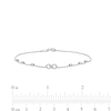 Infinity and Diamond-Cut Bead Station Bracelet in 10K White Gold - 7.5”