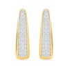 0.45 CT. T.W. Diamond Double Row V-Hoop Earrings in 10K Gold