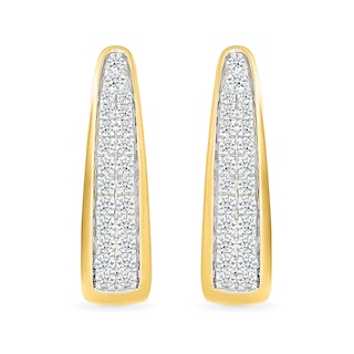 0.45 CT. T.W. Diamond Double Row V-Hoop Earrings in 10K Gold