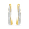 0.23 CT. T.W. Diamond Oval Hoop Earrings in 10K Gold