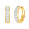 0.45 CT. T.W. Diamond Double Row Huggie Hoop Earrings in 10K Gold