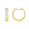 0.45 CT. T.W. Diamond Double Row Huggie Hoop Earrings in 10K Gold