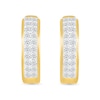 0.45 CT. T.W. Diamond Double Row Huggie Hoop Earrings in 10K Gold