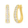 0.95 CT. T.W. Diamond Graduated Oval Hoop Earrings in 10K Gold