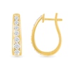 0.95 CT. T.W. Diamond Graduated Oval Hoop Earrings in 10K Gold