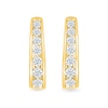 0.95 CT. T.W. Diamond Graduated Oval Hoop Earrings in 10K Gold