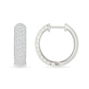 0.95 CT. T.W. Diamond Triple Row Hoop Earrings in 10K White Gold