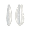 0.45 CT. T.W. Diamond Split Oval Hoop Earrings in Sterling Silver