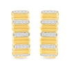 0.23 CT. T.W. Diamond Alternating Row Puff Hoop Earrings in 10K Gold