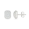 CT. T.W. Elongated Cushion-Shaped Multi-Diamond Frame Stud Earrings in 10K White Gold