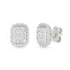 Thumbnail Image 1 of 0.23 CT. T.W. Elongated Cushion-Shaped Multi-Diamond Frame Stud Earrings in 10K White Gold