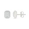 Thumbnail Image 2 of 0.23 CT. T.W. Elongated Cushion-Shaped Multi-Diamond Frame Stud Earrings in 10K White Gold