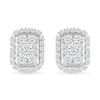 Thumbnail Image 3 of 0.23 CT. T.W. Elongated Cushion-Shaped Multi-Diamond Frame Stud Earrings in 10K White Gold