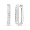 0.23 CT. T.W. Diamond Squared Hoop Earrings in Sterling Silver