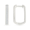 0.23 CT. T.W. Diamond Squared Hoop Earrings in Sterling Silver