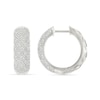 Thumbnail Image 2 of 0.45 CT. T.W. Diamond Patterned Vintage-Style Hoop Earrings in Sterling Silver