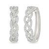 Thumbnail Image 1 of 0.45 CT. T.W. Diamond Braided Hoop Earrings in Sterling Silver