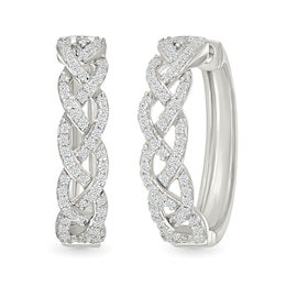 0.45 CT. T.W. Diamond Braided Hoop Earrings in Sterling Silver